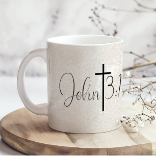 Caneca De Café John 3:16 Fundo Pérola