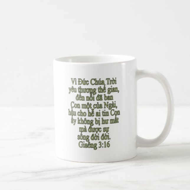 Caneca De Café John 3:16 Vietnamita (Direita)