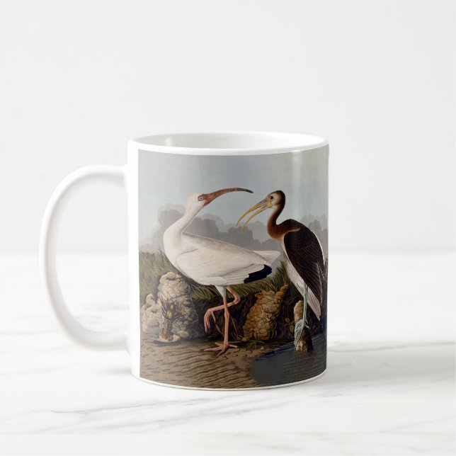 Caneca De Café John James Audubon White Ibis Bird Print Classic (Esquerda)