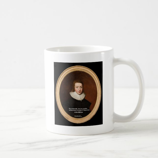 Caneca De Café John Milton Amor & Chocolate Citações Presentes &  (Direita)