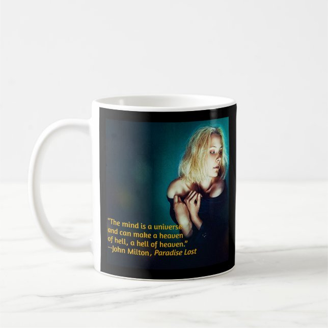 Caneca De Café John Milton Quote (Esquerda)