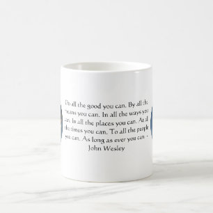 Caneca De Café John Wesley Vivendo Citação com Nuvens do Céu A