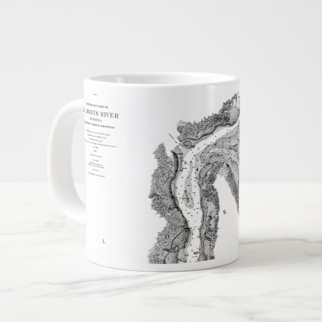 Caneca de café John's River 1856 da Rua de Jackson (Frente Esquerda)