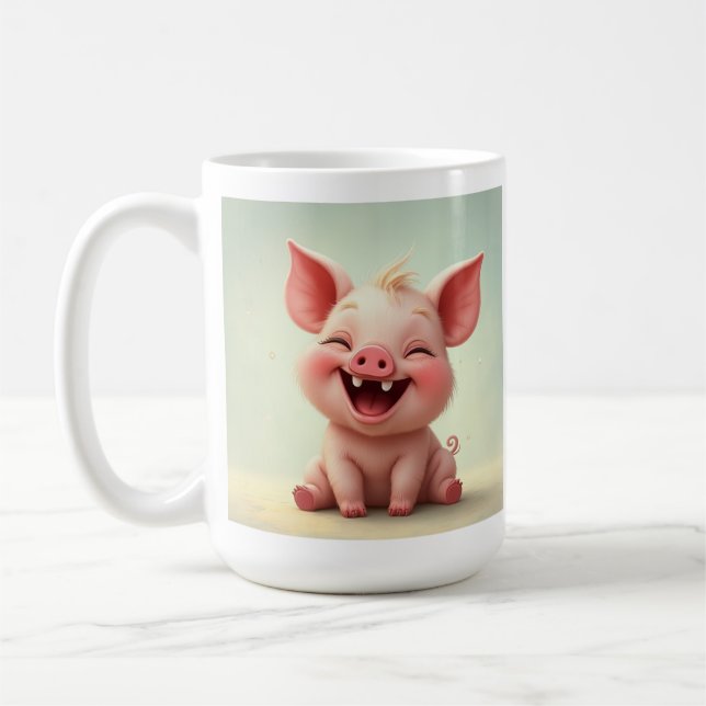 Caneca De Café Joia de Porco de Bebê Sorridente (Esquerda)