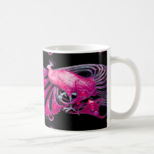 CANECA DE CAFÉ JÓIA FÚCSIA COR-DE-ROSA ELEGANTE DO PAVÃO
