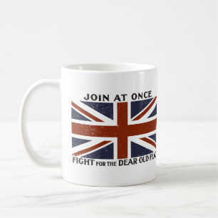 Caneca De Café Join At Once - Fight For The Dear Old Flag