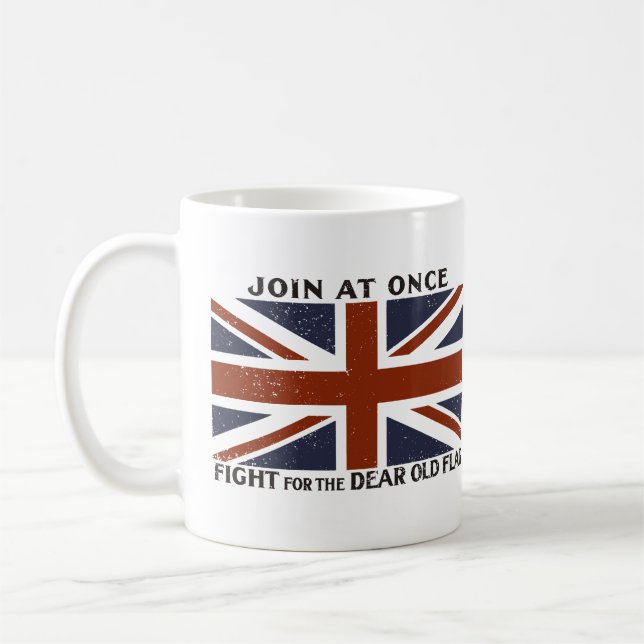 Caneca De Café Join At Once - Fight For The Dear Old Flag (Esquerda)