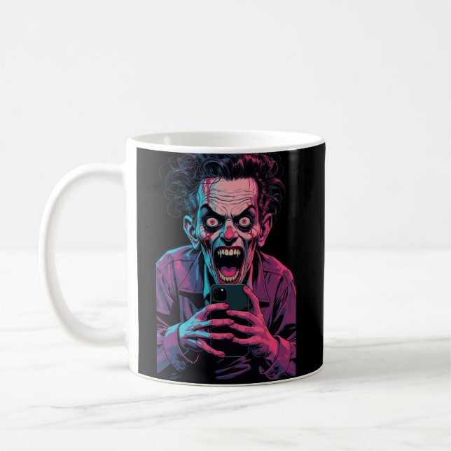 Caneca De Café Joker Halloween Mug - Presente de Café Assustador (Esquerda)