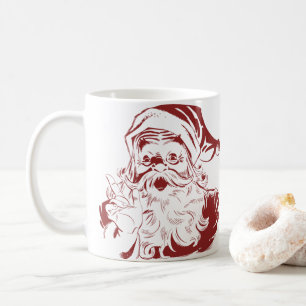 Caneca De Café Jolly Papai Noel em Red Diversão Retro Feliz Natal