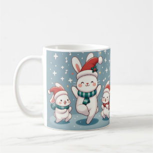 Caneca De Café Jolly Rabbit Dance Christmas Chefier em cada passo