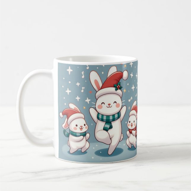 Caneca De Café Jolly Rabbit Dance Christmas Chefier em cada passo (Esquerda)