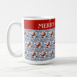 Caneca De Café Jolly Santa Claus e Snowmen Padrão de Natal