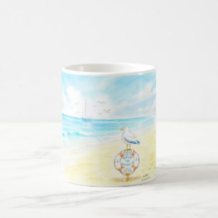 Caneca De Café Jon Seagull - Paz & Amor Salvam o Mundo