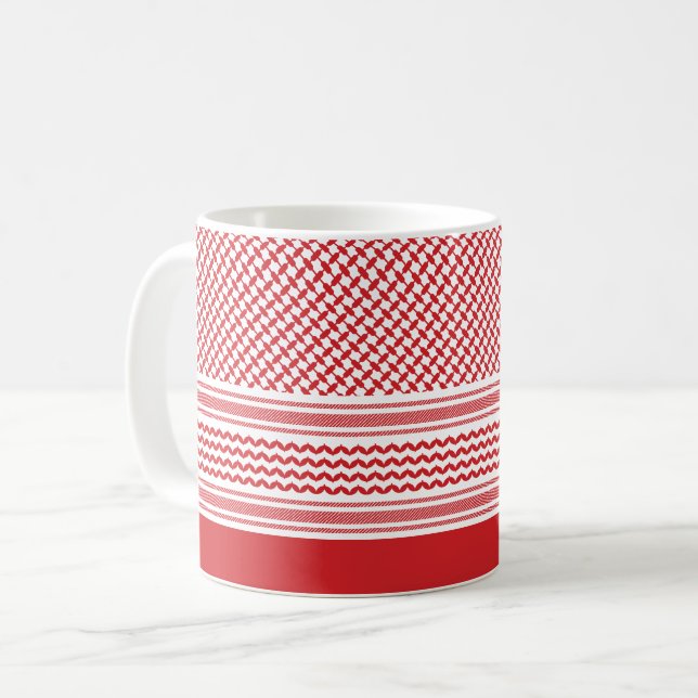 Caneca De Café Jordan Hatta Estimulou Padrão Vermelho (Frente Esquerda)