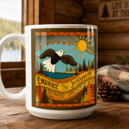 Caneca De Café Jornada de Vida no Lago Eagle Deerwood Lake