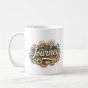 Caneca De Café Jornada para montanhas & tipografia de aventura