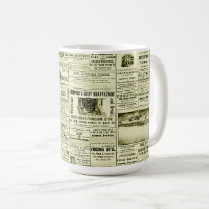 Caneca De Café Jornal Antigo