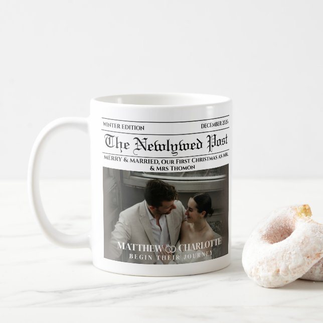 Caneca De Café Jornal Casada e Feliz Foto (Com Donut)