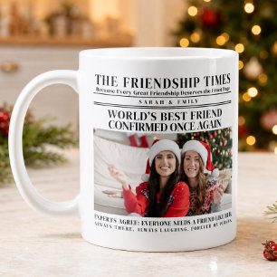Caneca De Café Jornal de Foto de Natal do Melhor Amigo do Mundo