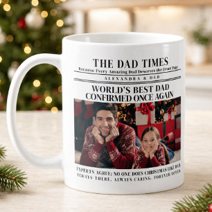 Caneca De Café Jornal de Natal com Foto do Melhor Pai do Mundo