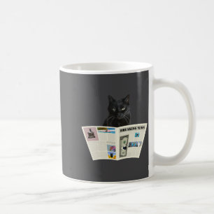 Caneca De Café Jornal Notícias de Última Hora Gato Preto Au Journ