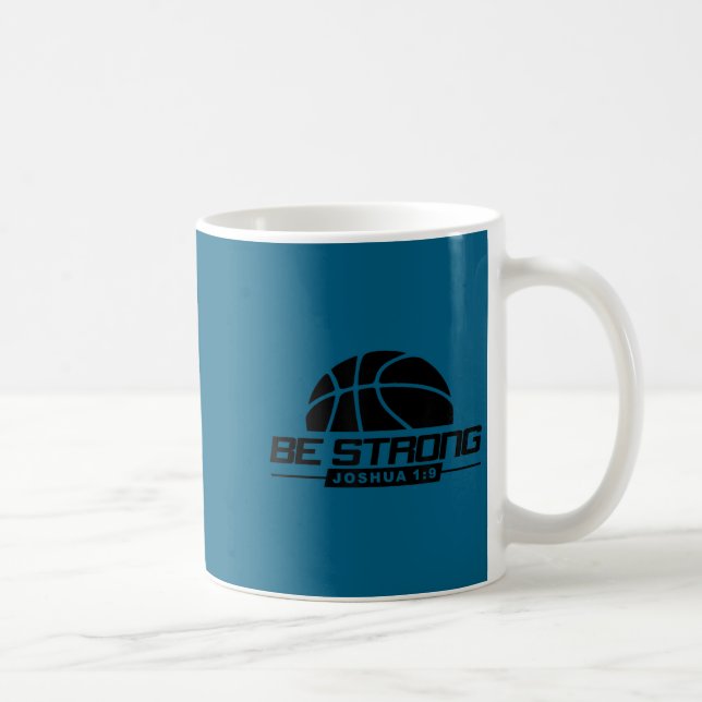Caneca De Café Joshua 1_9-strong &amp; Courageous Basketball Them (Direita)