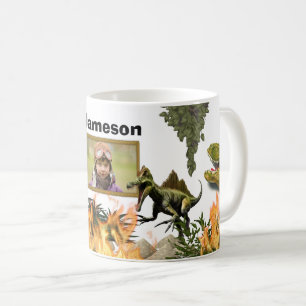 Caneca De Café Jovem de dinossauro T-rex lança nome pré-histór