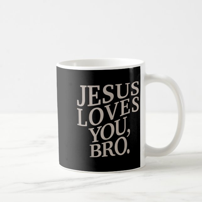 Caneca De Café Jovem Jesus Te Ama Bro Crianças Cristãs Engraçadas (Direita)