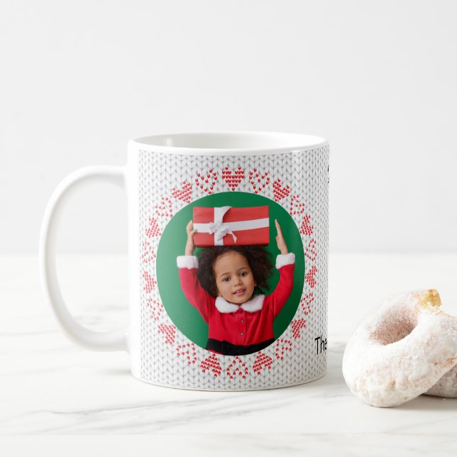 Caneca De Café Joy Christmas Sweater Photo (Com Donut)