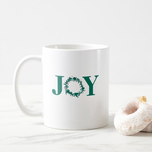 Caneca De Café Joy Christmas Wreath com Berries (Com Donut)