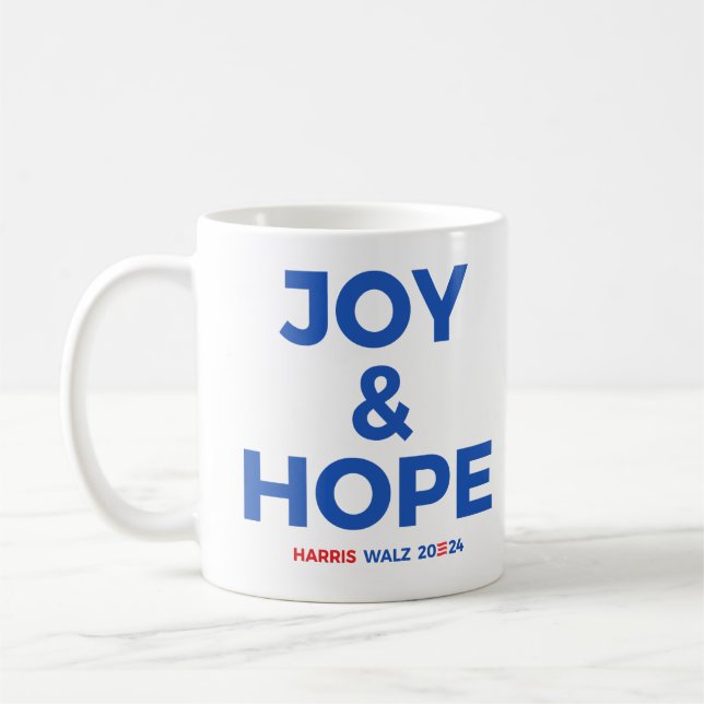 Caneca De Café Joy e Hope - Harris Walz 2024 (Esquerda)