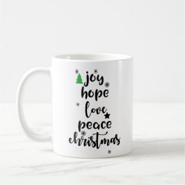 Caneca De Café Joy Hope ama Paz Feliz Natal