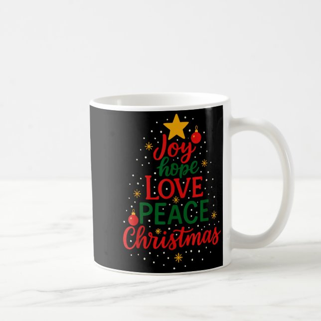 Caneca De Café Joy Hope Love Peace Christmas Merry Xmas Family Ma (Direita)