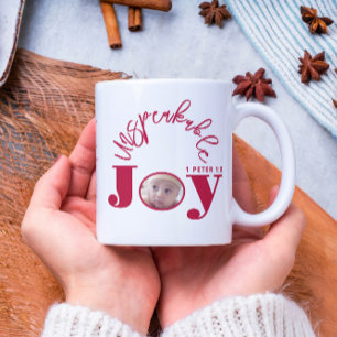 Caneca De Café Joy Inspirational Christian Red Photo Modern