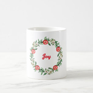 Caneca De Café Joy Mug   Design de Wreath Pomegranato Rosa