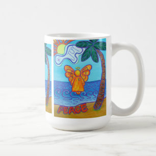 Caneca De Café Joy & Peace Beach Angel Art Mug