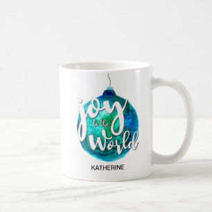 Caneca De Café "Joy to the World" Globo, Natal, Personalizado