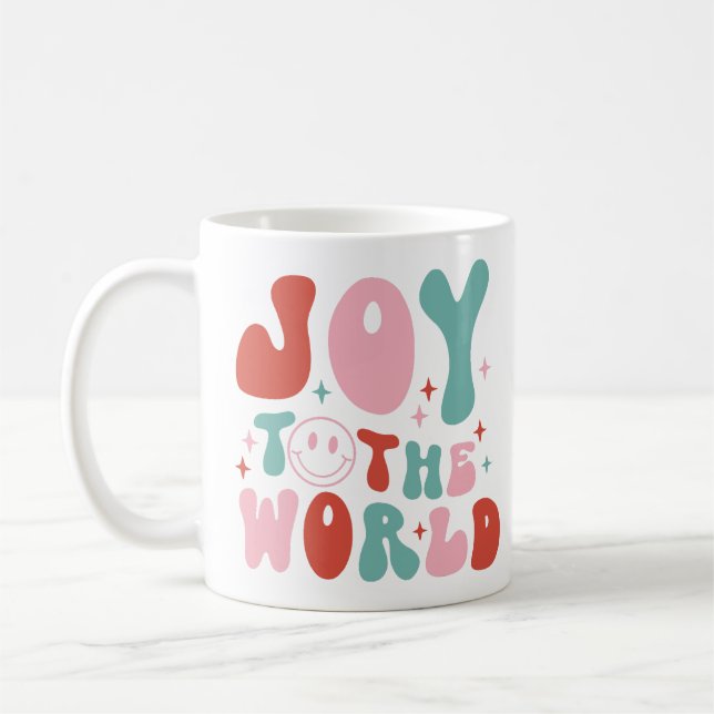 Caneca De Café Joy To The World Retro Christmas (Esquerda)