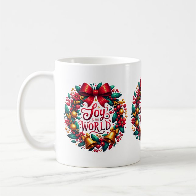 Caneca De Café Joy to the World Wreath Mug (Esquerda)