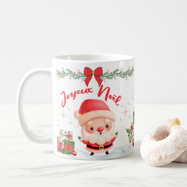 Caneca De Café Joyeux Noël et Bonne Année lutins 2 (Com Donut)