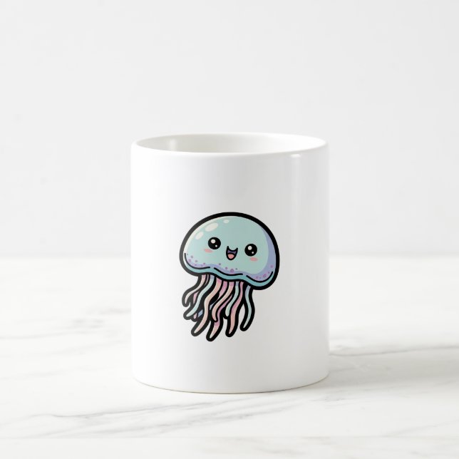 Caneca De Café Joyful Jellyfish – Cute Kawaii Illustration (Centro)