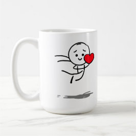 Caneca De Café Joyful Love Stickman Heart Leap Graphic Tee