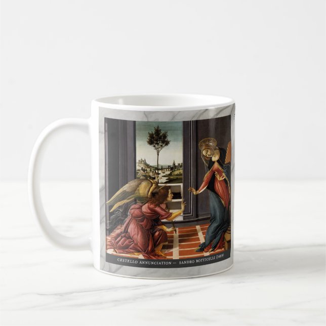 Caneca De Café Joyful Mysteries of the Rosary #1: Annunciation (Esquerda)