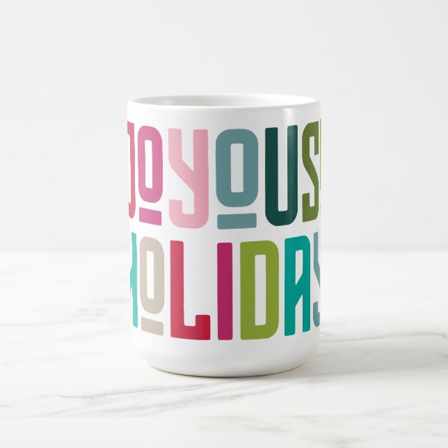 Caneca De Café Joyous Holiday | Tipográfico de Trendência Negrito (Centro)