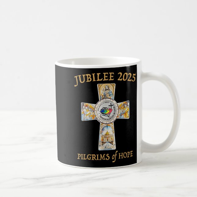 Caneca De Café Jubilee 2025 Catholic Christian Lgrims Cross Jesus (Direita)