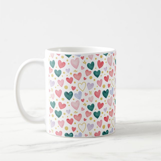 Caneca De Café Jubileu do Coração em Aquarela (Esquerda)