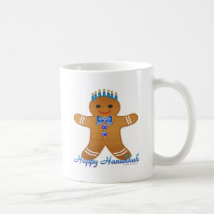 Caneca De Café Judaica Hanukkah Gingerpão Man Menorah
