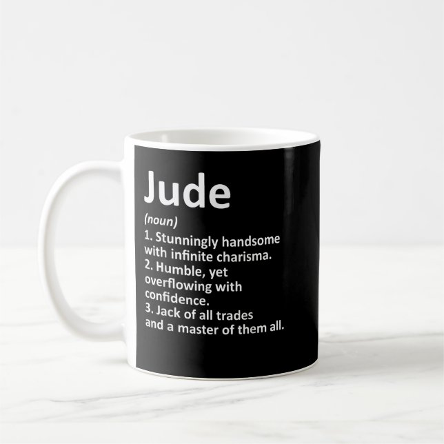 Caneca De Café JUDE Definição Nome Personalizado Funny Birthday G (Esquerda)