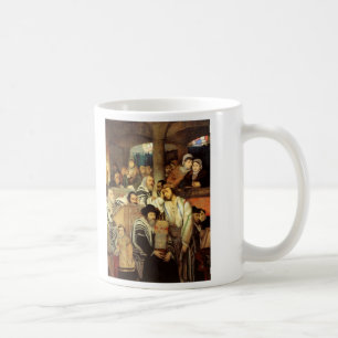 Caneca De Café Judeus que Praying na sinagoga em Yom Kipur
