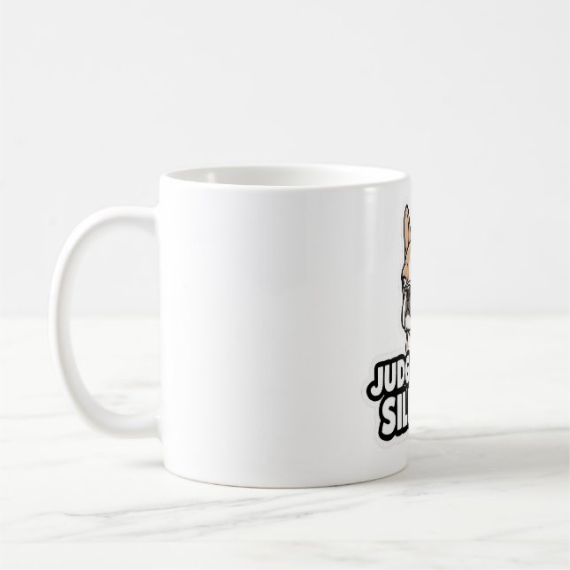 Caneca De Café Judging You Silently - Fawn Frenchie Sticker (Esquerda)
